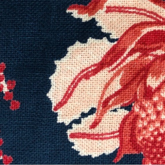 Blue Americana Linen Rustic Fabric - Picture 2 of 5